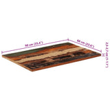 Rectangular Table Top 60x90 cm 25-27 mm Solid Wood Reclaimed