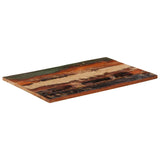 Rectangular Table Top 60x90 cm 25-27 mm Solid Wood Reclaimed - Side View