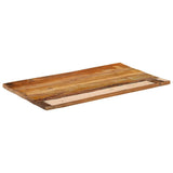 Rectangular Table Top 60x100 cm 25-27 mm Solid Wood Reclaimed - Top-Down View