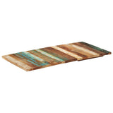Rectangular Table Top 60x120 cm 25-27 mm Solid Reclaimed Wood - Close-Up Angle