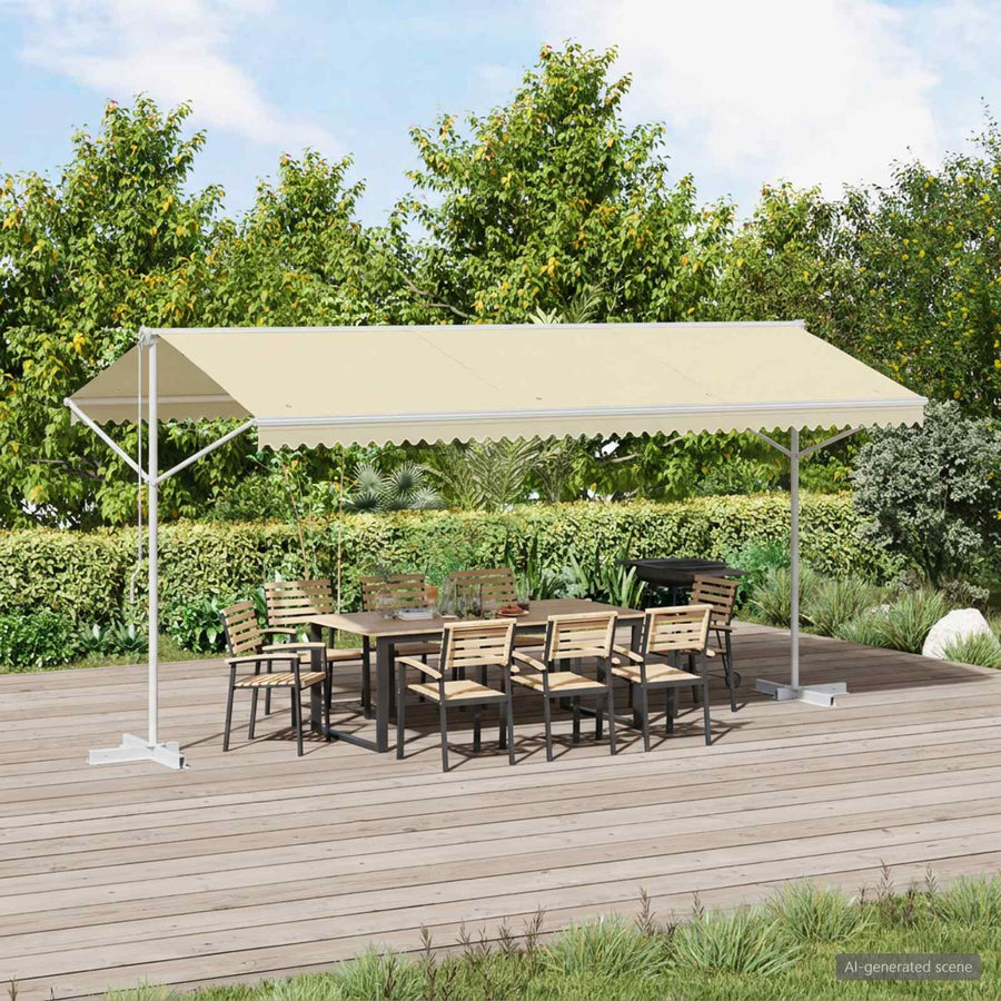 Free Standing Awning 500x300 cm Cream