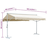 Free Standing Awning 600x300 cm Cream - Extra Image