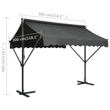 Free Standing Awning 300x300 cm Anthracite - Low Angle
