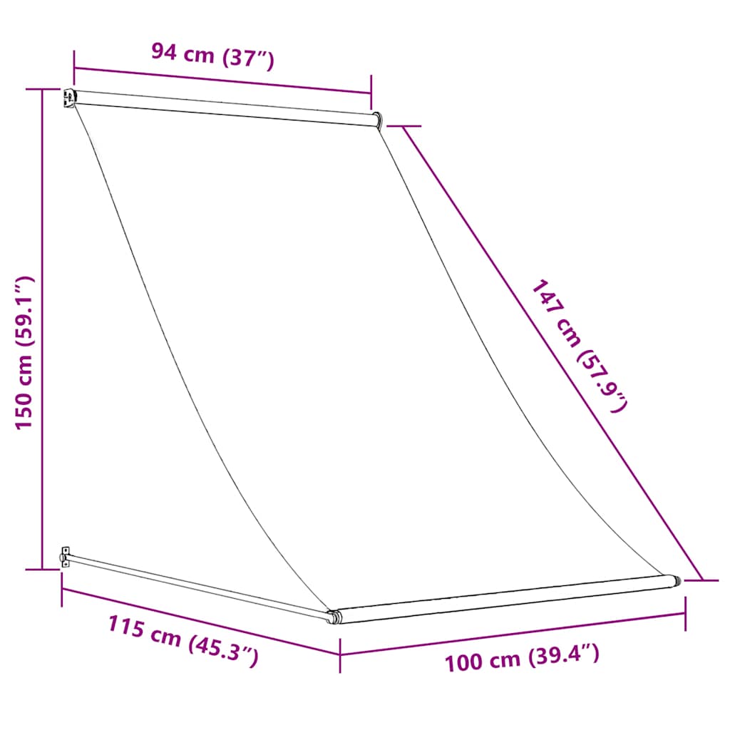 Retractable Awning 100x150 cm Yellow and White