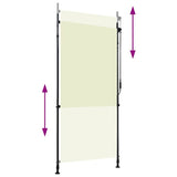 Outdoor Roller Blind 100x270 cm Cream - Side View