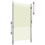Outdoor Roller Blind 120x270 cm Cream