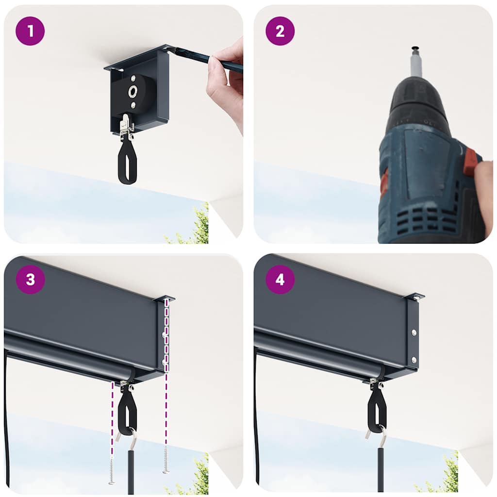 Outdoor Roller Blind 140x250 cm Anthracite