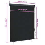 Outdoor Roller Blind 140x250 cm Anthracite - Extra Image