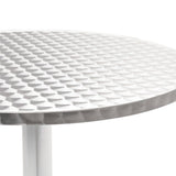 Garden Table Silver 60x70 cm Aluminium - Front View