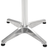 Garden Table Silver 60x70 cm Aluminium - Side View