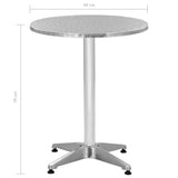 Garden Table Silver 60x70 cm Aluminium - Top-Down View