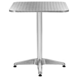 Garden Table Silver 60x60x70 cm Aluminium - Front View
