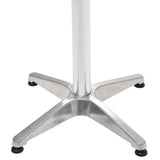 Garden Table Silver 60x60x70 cm Aluminium - Side View