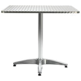 Garden Table Silver 80x80x70 cm Aluminium - Front View