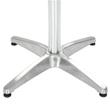 Garden Table Silver 80x80x70 cm Aluminium - Side View