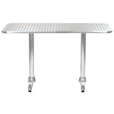 Garden Table Silver 120x60x70 cm Aluminium - Front View