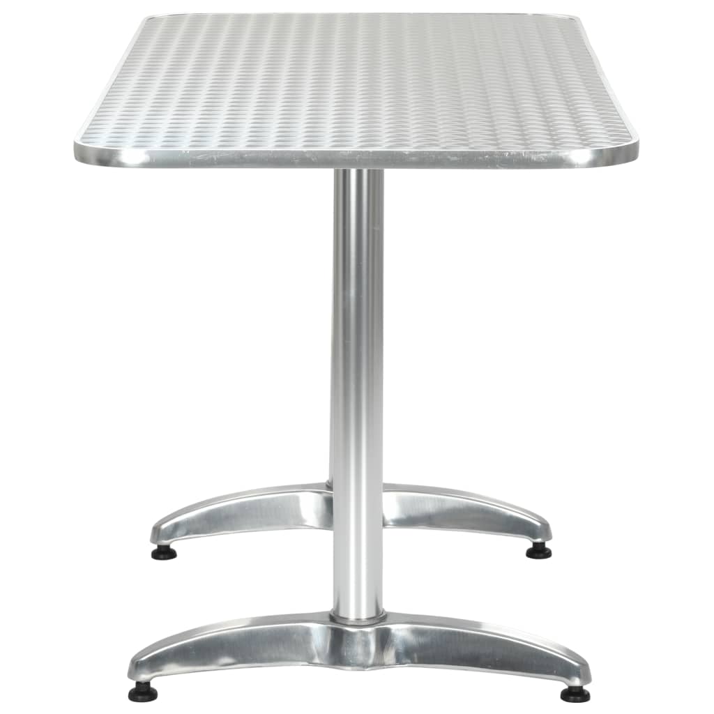 Garden Table Silver 120x60x70 cm Aluminium