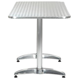 Garden Table Silver 120x60x70 cm Aluminium - Side View