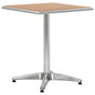 Garden Table Silver 60x60x70 cm Aluminium and WPC