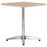 Garden Table Silver 60x60x70 cm Aluminium and WPC - Front View