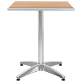 Garden Table Silver 60x60x70 cm Aluminium and WPC - Side View