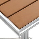 Garden Table Silver 60x60x70 cm Aluminium and WPC - Top-Down View