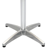 Garden Table Silver 60x60x70 cm Aluminium and WPC - 45-Degree Angle