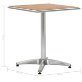 Garden Table Silver 60x60x70 cm Aluminium and WPC - Close-Up Angle