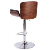 Bar Stool Black Faux Leather - Side View