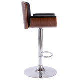 Bar Stool Black Faux Leather - Top-Down View