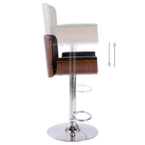 Bar Stool Black Faux Leather - 45-Degree Angle
