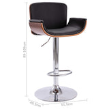 Bar Stool Black Faux Leather - Low Angle