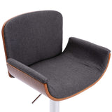 Bar Stool Grey Fabric - Rear View