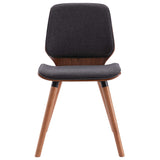 Dining Chairs 2 pcs Grey Fabric - Side View