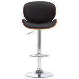 Bar Stool Black Faux Leather - Front View