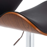 Bar Stool Black Faux Leather - 45-Degree Angle
