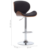 Bar Stool Black Faux Leather - Close-Up Angle