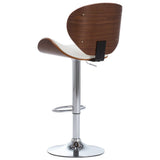 Bar Stool White Faux Leather - Side View