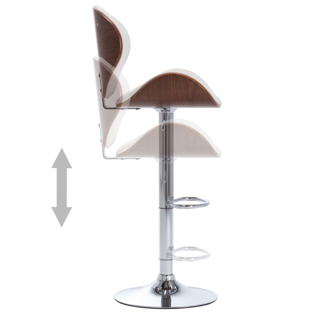 Bar Stool White Faux Leather