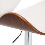 Bar Stool White Faux Leather - 45-Degree Angle