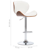 Bar Stool White Faux Leather - Close-Up Angle
