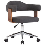Swivel Dining Chair Grey Bent Wood and Fabric