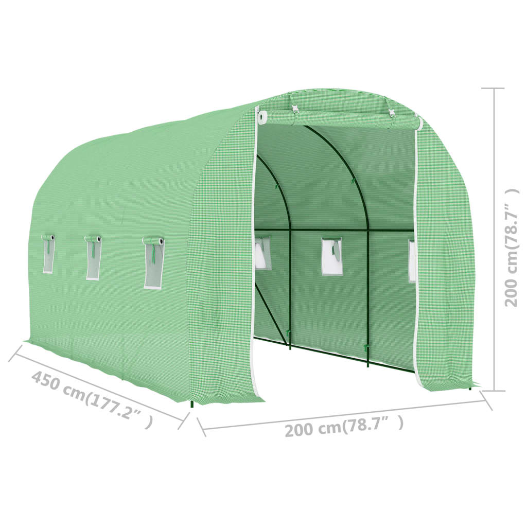 Greenhouse 9 m? 4.5x2x2 m