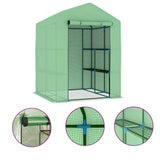 Greenhouse with Shelves Steel 143x143x195 cm - Front View