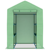 Greenhouse with Shelves Steel 143x143x195 cm