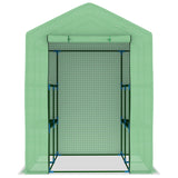 Greenhouse with Shelves Steel 143x143x195 cm - Top-Down View