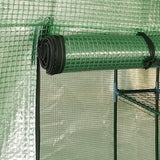 Greenhouse with Shelves Steel 143x143x195 cm - Rear View