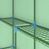 Greenhouse with Shelves Steel 143x143x195 cm - Low Angle
