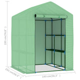 Greenhouse with Shelves Steel 143x143x195 cm - Extra Image