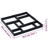 Pavement Moulds 2 pcs 50.4x50.4x4.3 cm Plastic - Rear View